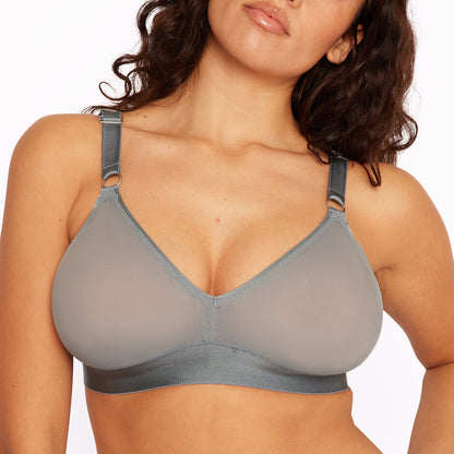 Triangle Bralette Hardware | Silky Mesh | Archive (Stormy Silver)
