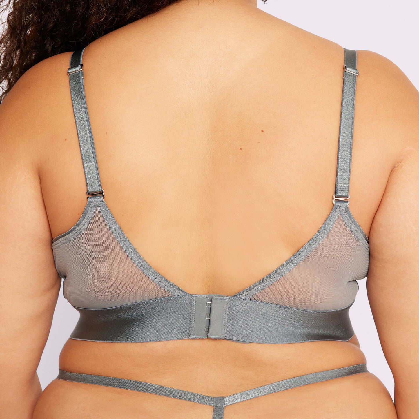 Triangle Bralette Hardware | Silky Mesh | Archive (Stormy Silver)