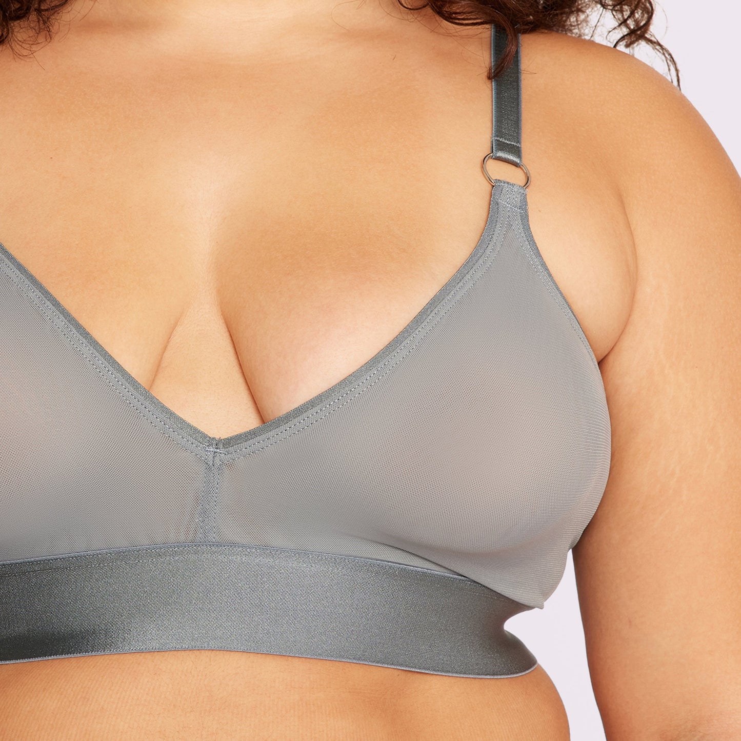 Triangle Bralette Hardware | Silky Mesh | Archive (Stormy Silver)