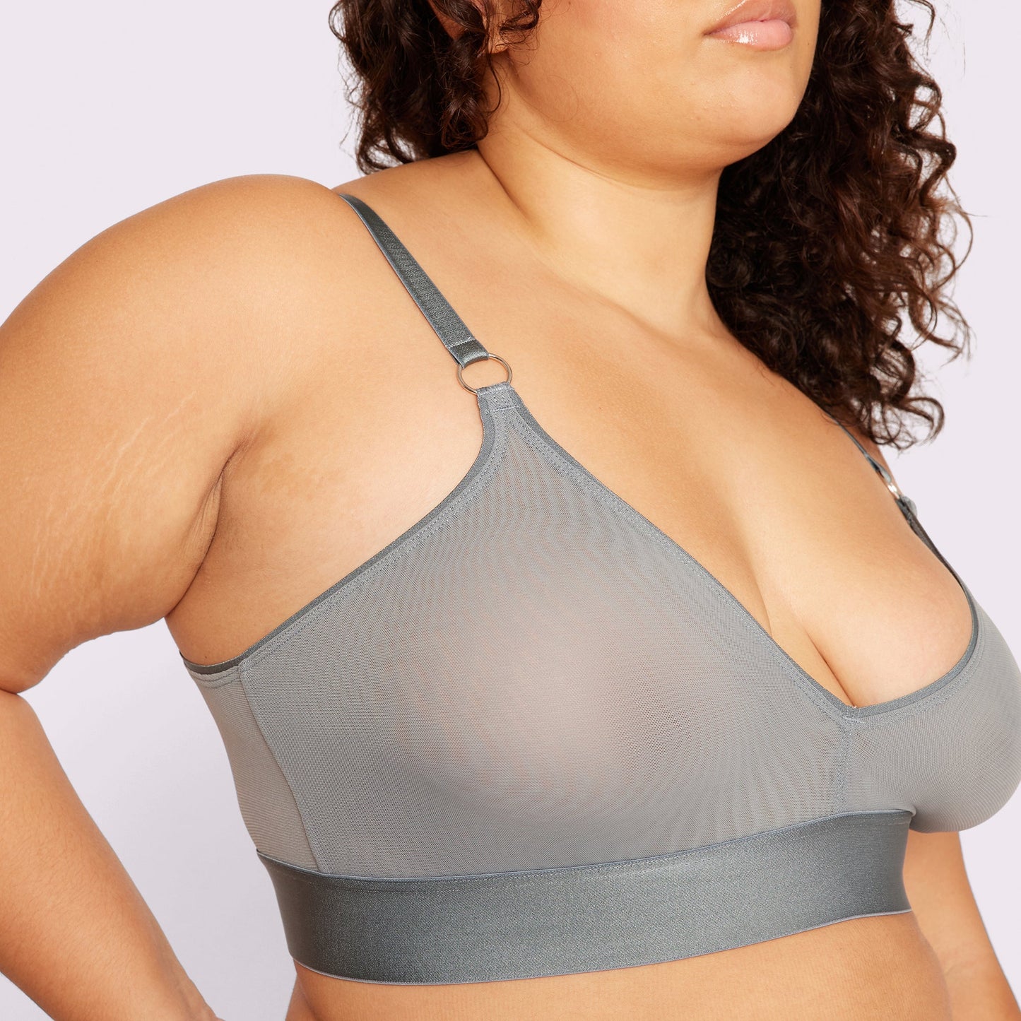 Triangle Bralette Hardware | Silky Mesh | Archive (Stormy Silver)