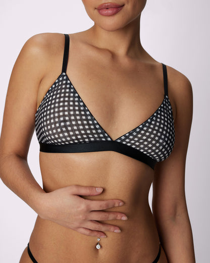 Triangle Bralette | Silky Mesh (Eightball)