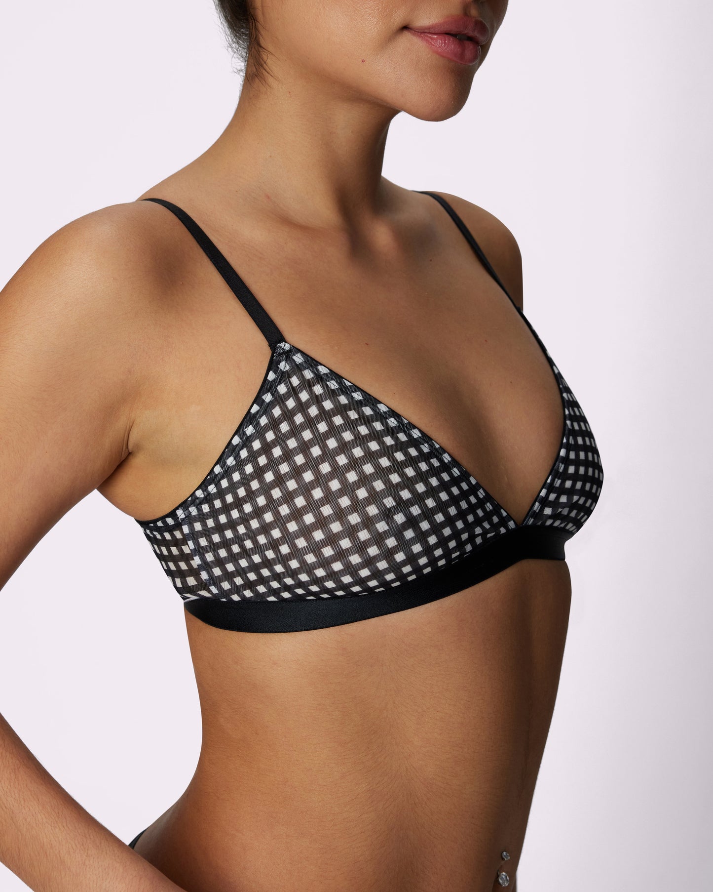 Triangle Bralette | Silky Mesh (Eightball)