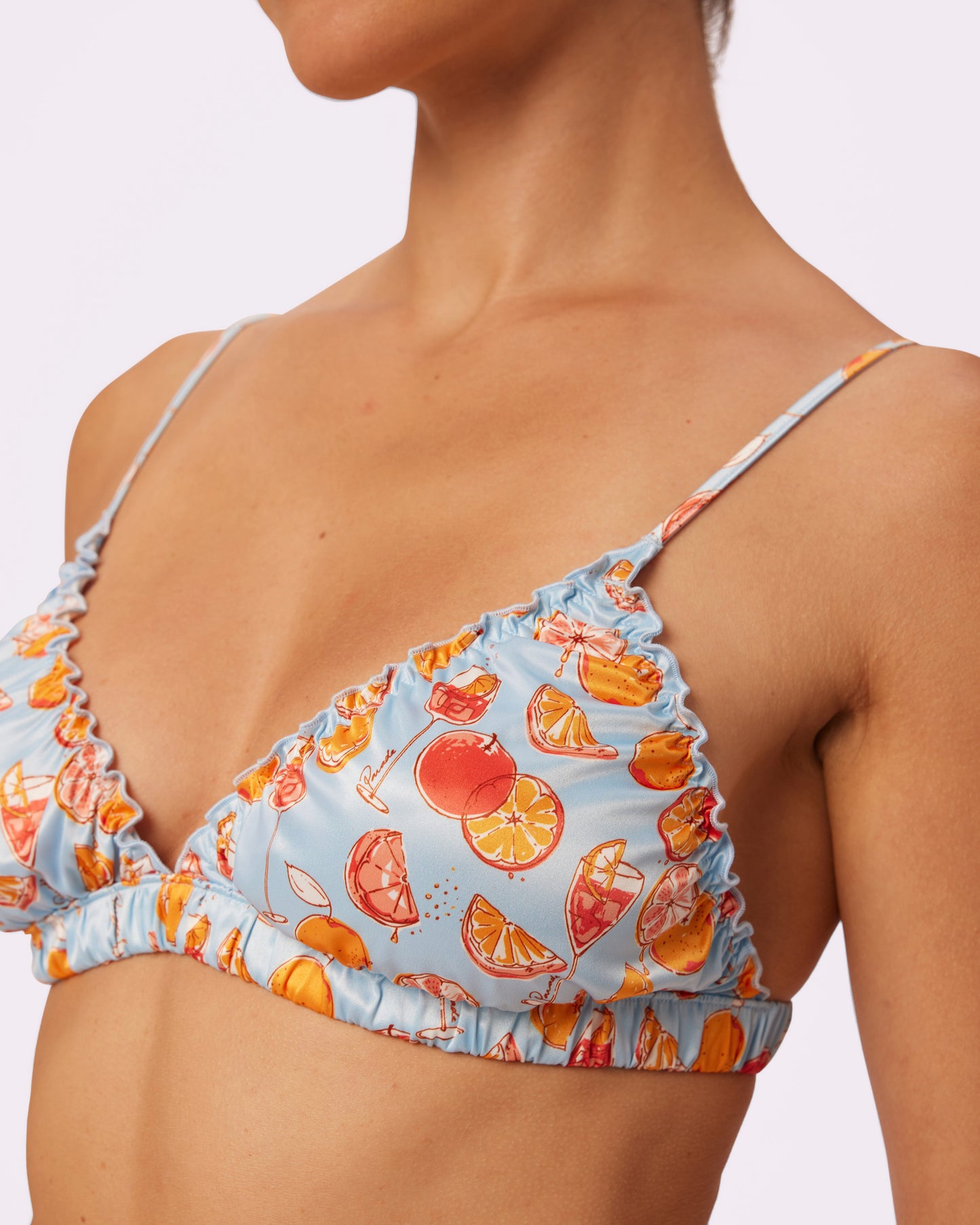 Radiant Flutter Triangle Bralette | Glow Satin | Archive (Spritz)
