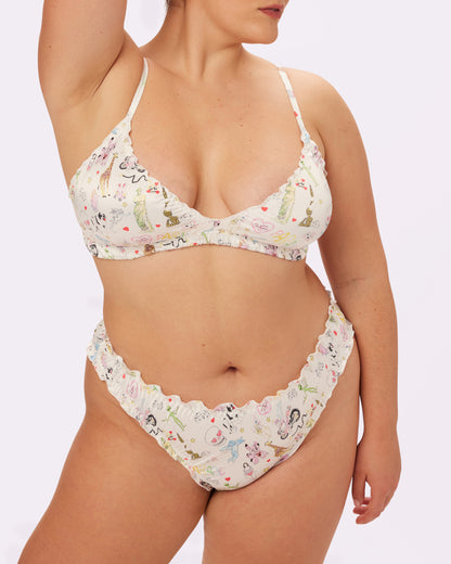 Radiant Flutter Triangle Bralette | Glow Satin | Archive (Summer Doodles)