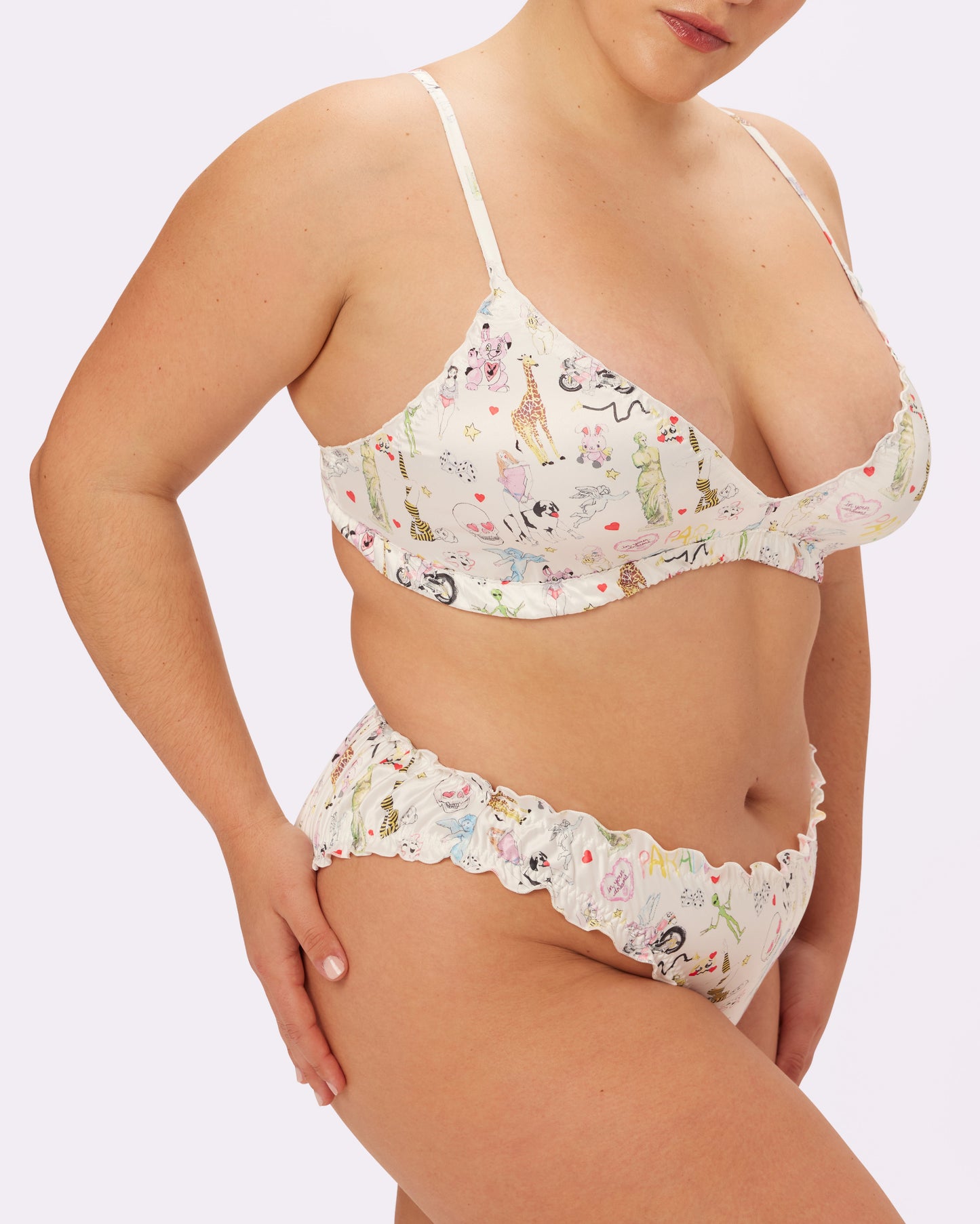 Radiant Flutter Triangle Bralette | Glow Satin | Archive (Summer Doodles)