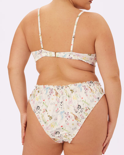 Radiant Flutter Triangle Bralette | Glow Satin | Archive (Summer Doodles)