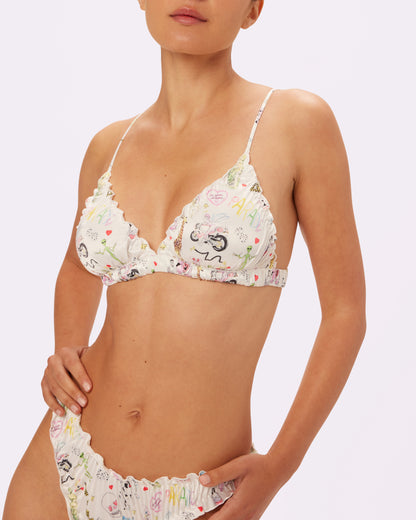 Radiant Flutter Triangle Bralette | Glow Satin | Archive (Summer Doodles)