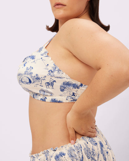 Radiant Flutter Triangle Bralette | Glow Satin (Toile Cloud)