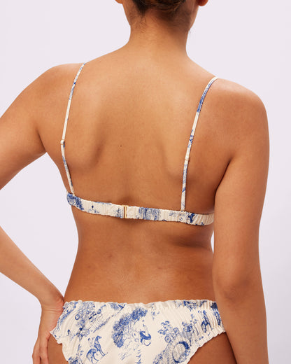 Radiant Flutter Triangle Bralette | Glow Satin (Toile Cloud)