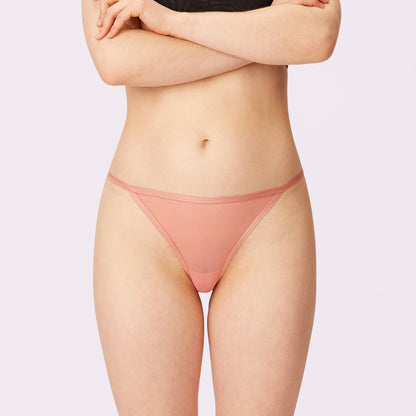 G-String Thong | Silky Mesh  (Pink Canyon)