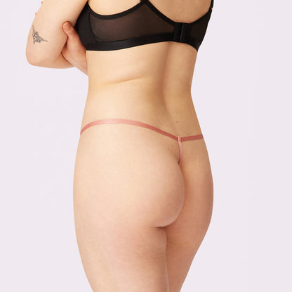 G-String Thong | Silky Mesh  (Pink Canyon)