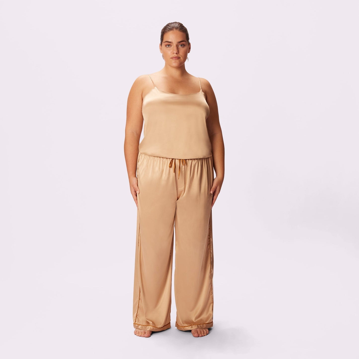 Dream Wide Leg Pants | Luxe Satin | Archive (Toasted Almond)
