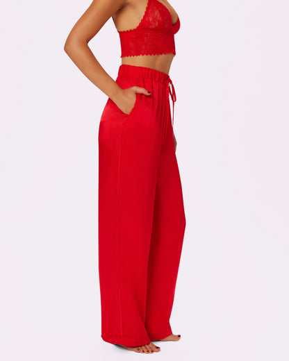 Luxe Dreams Wide Leg Pants | Plush Satin (Balloon)