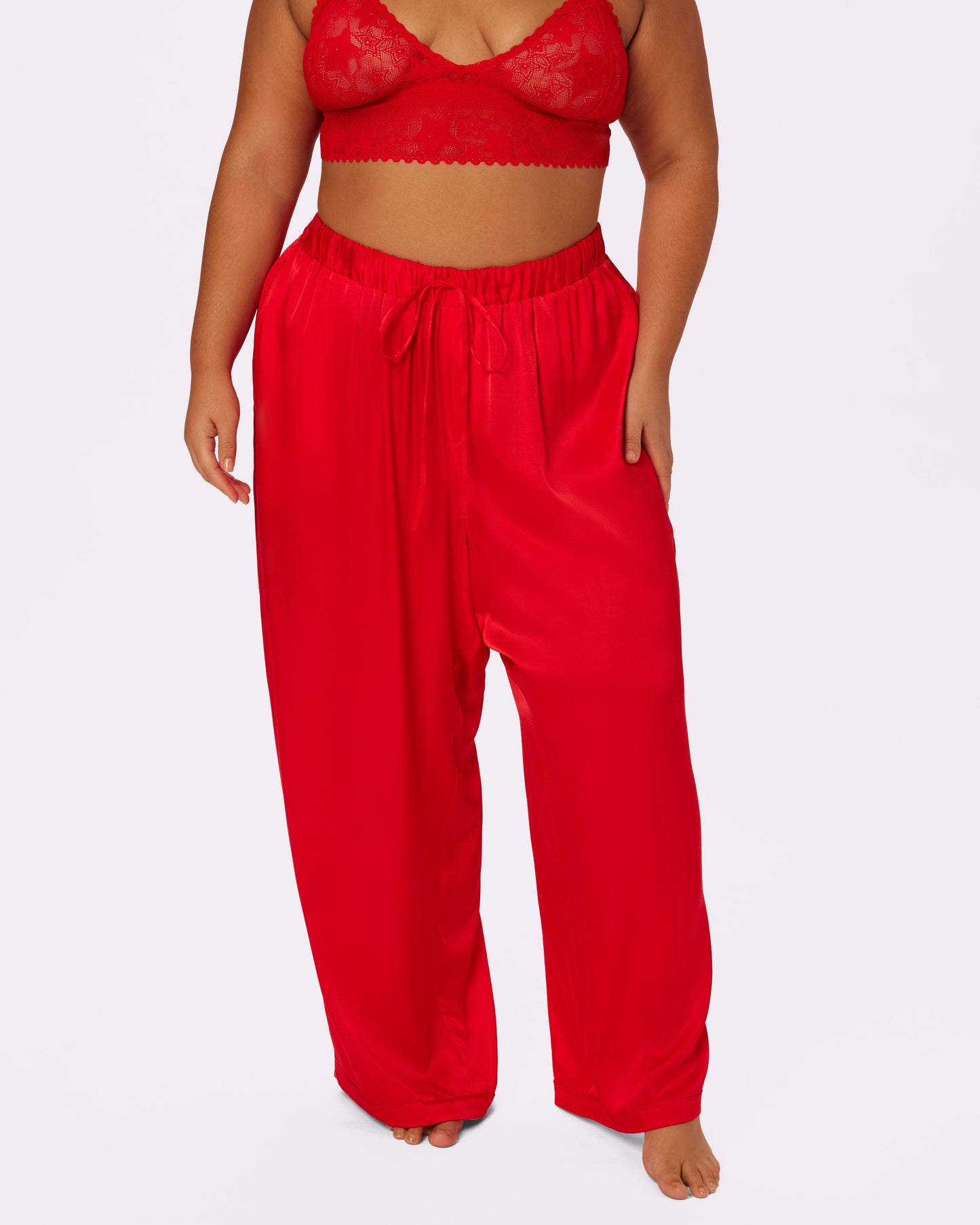 Luxe Dreams Wide Leg Pants | Plush Satin (Balloon)