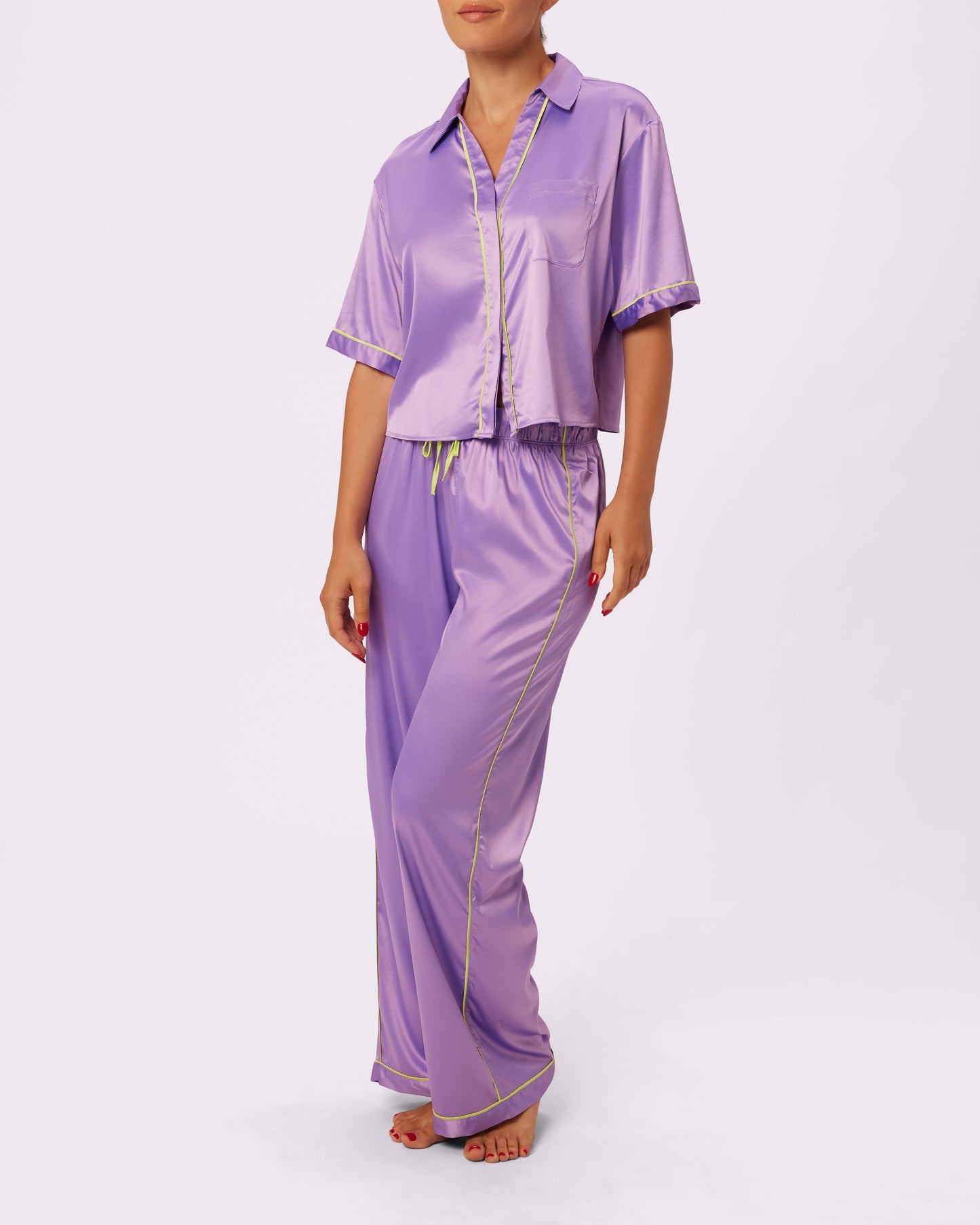 Dream Wide Leg Pants | Luxe Satin (Wisteria)