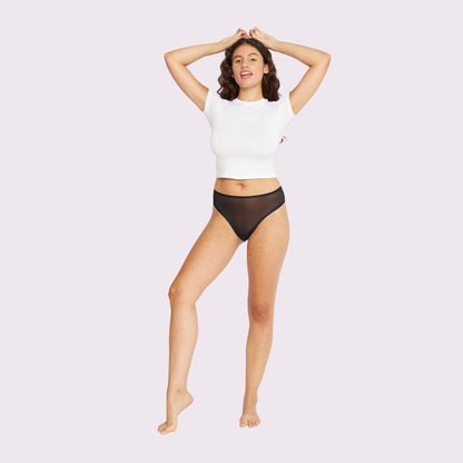 High Rise Cheeky | Silky Mesh (Eightball)
