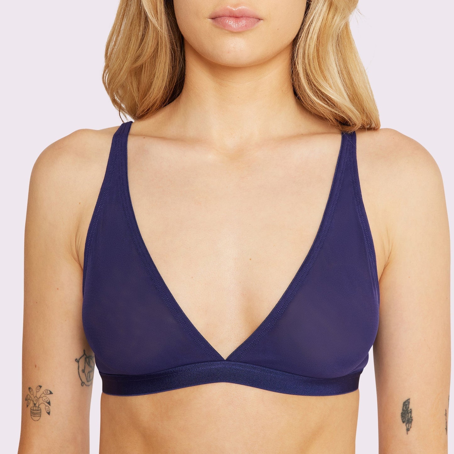 Plunge Bralette | Silky Mesh | Archive (Starry Sky)